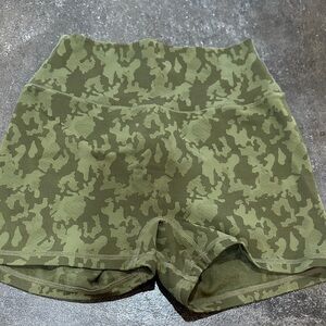 BuffBunny Olive Camouflage High Waist Shorts